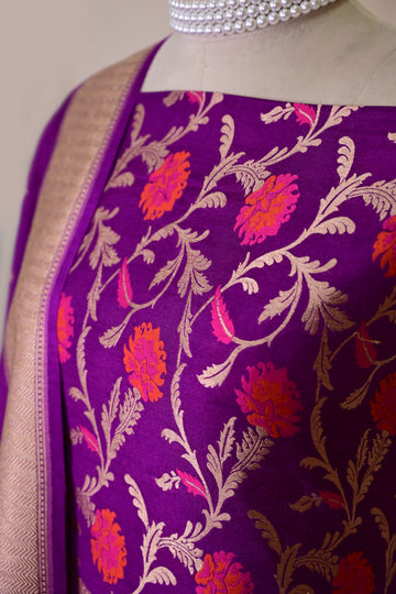Royal Purple Banarasi Moonga Suit